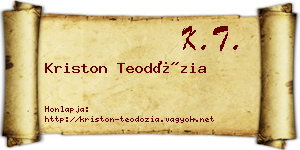 Kriston Teodózia névjegykártya